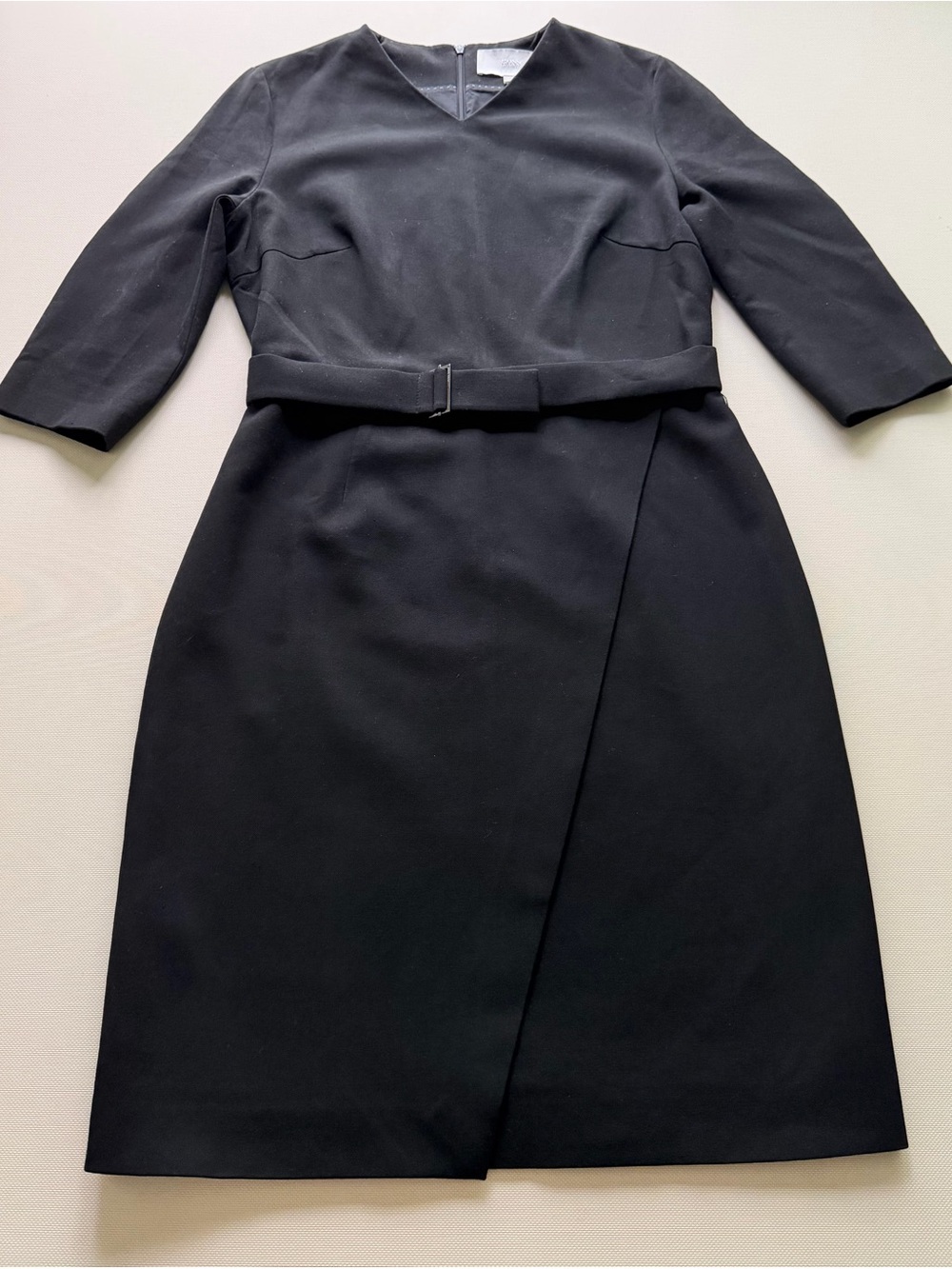 Hugo Boss Black Midi Sheath Dress with Belt size 8